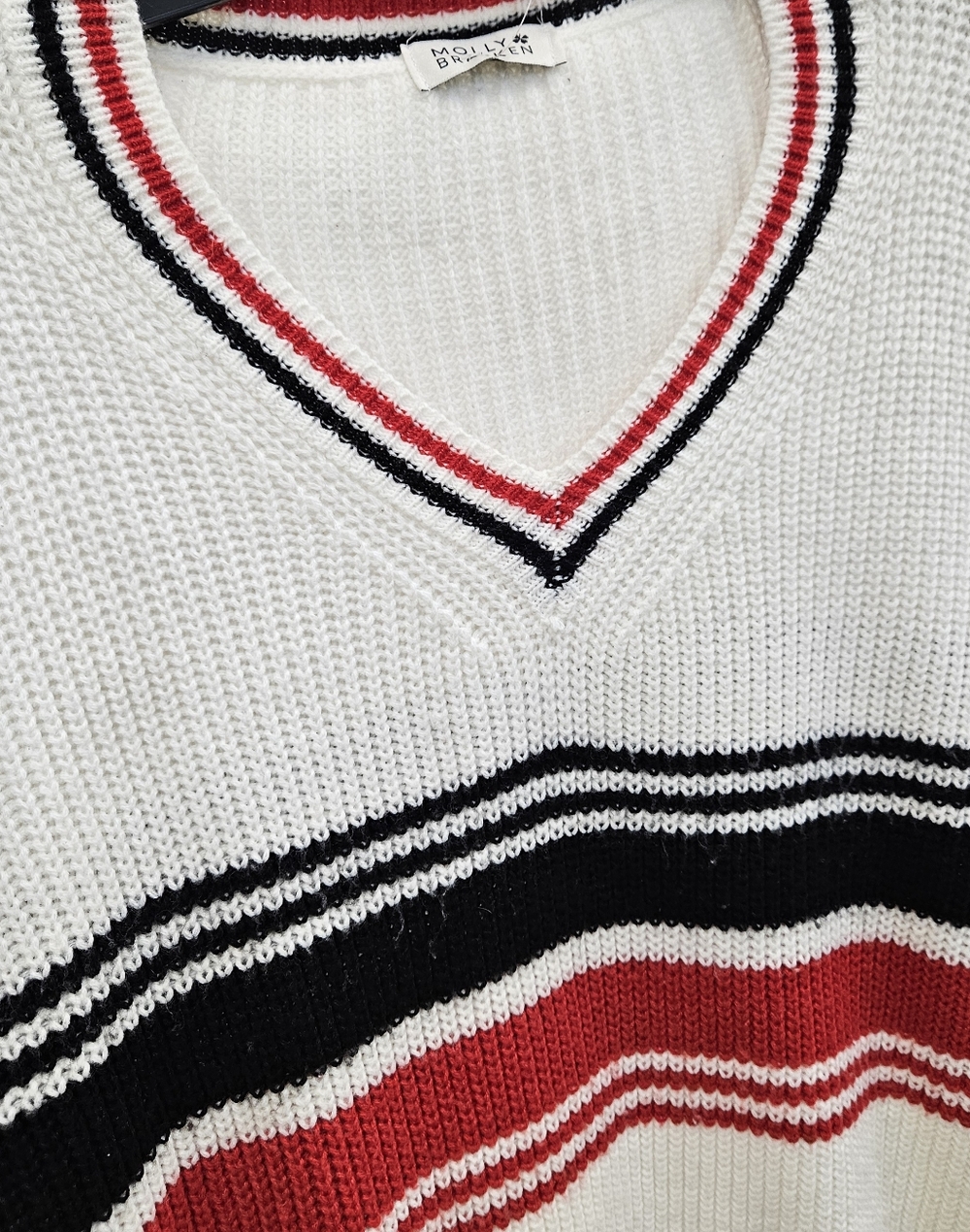 Vneck Ringer Sweater - Picture 2 of 7